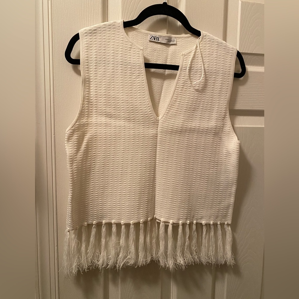 Zara fringe top